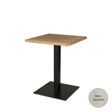 Square Table L60, Solid Wood and Steel | TRADIS