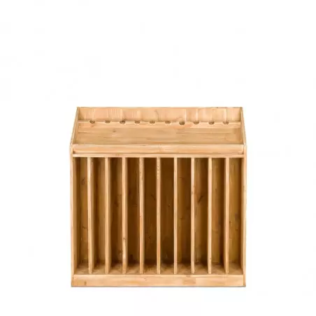 Wooden wine merchandiser, 10 rows, capacity 120 bottles