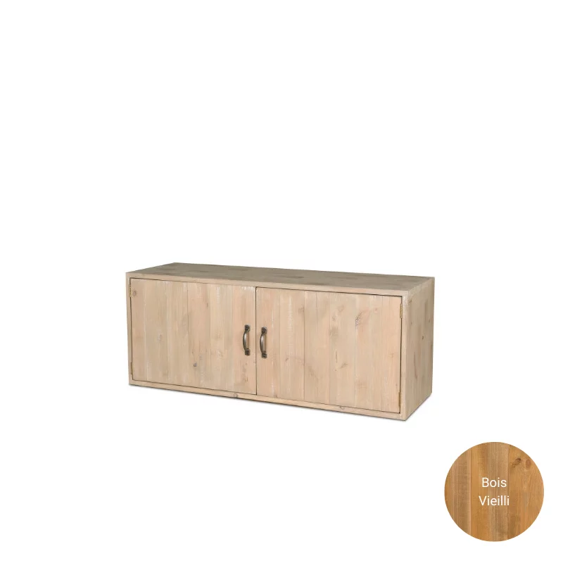 Meuble de rangement H46 cm, bois massif