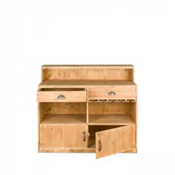 Wooden wine bar, 2 doors 2 drawers L 119 cm