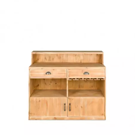 Wooden wine bar, L 119 cm, Solid Wood