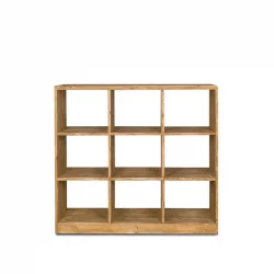 Double sided 9-cube shelf unit, solid wood