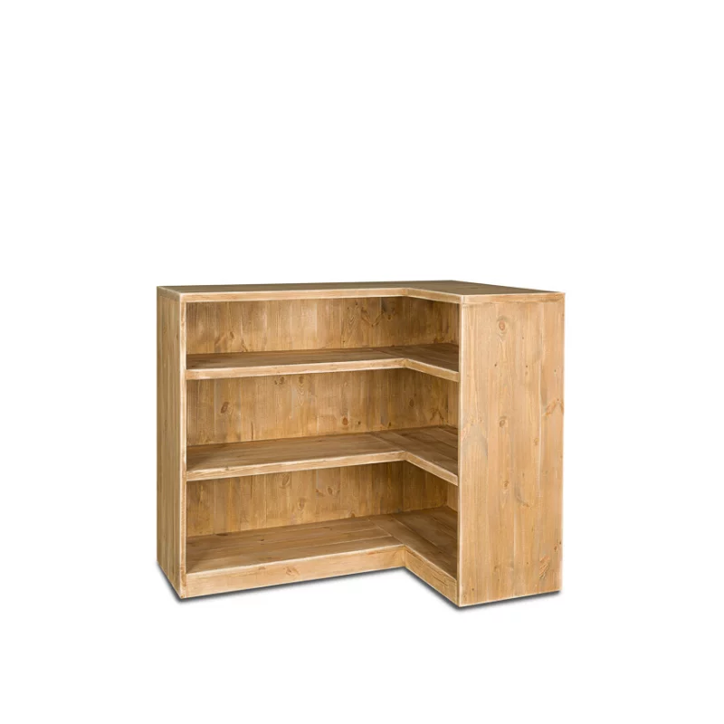 Shop display corner counter, Solid wood