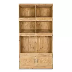 Etagère boulangerie 3 niveaux, 2 portes en bois massif