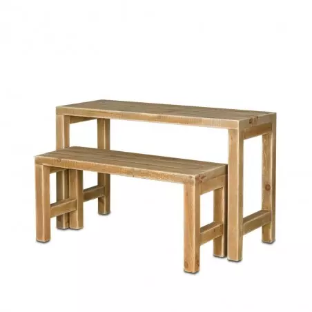 Table gigogne, lot de 2 en bois massif