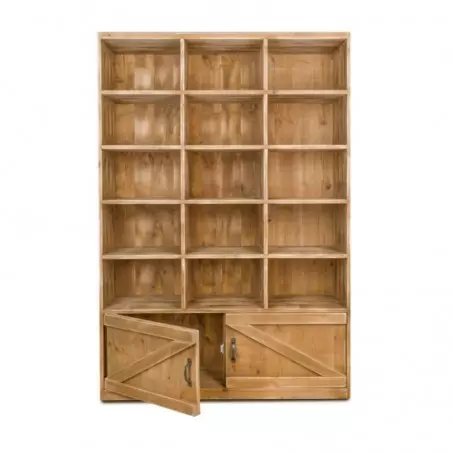 15-cube shelf unit 2 doors H173, solid wood