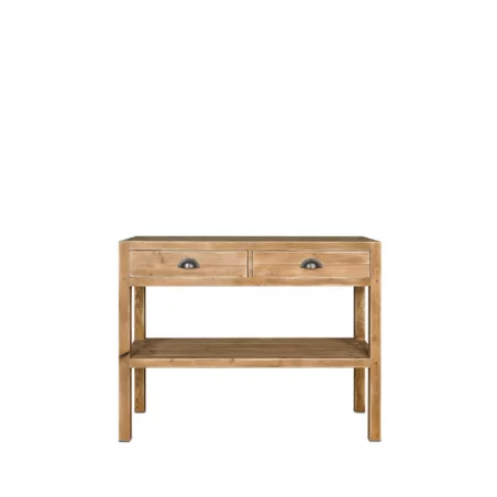 Console table 2 levels, 2 drawers, solid wood TRADIS