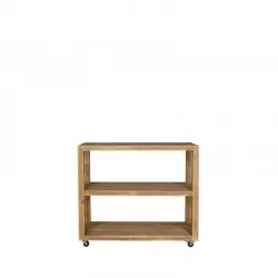 Console table 2 levels on wheels, solid wood TRADIS