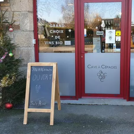 Chevalet de trottoir ardoise, bois massif, épicerie fine, bois vieilli