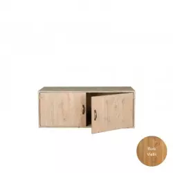 Meuble de rangement H46 cm, bois massif