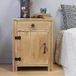 Bedside table COLETTE 1 drawer 1 door Dendro, solid wood