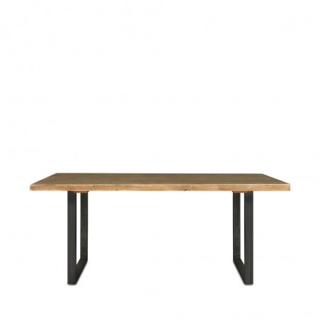 Solid wood table 180x90cm - 6 seats - Steel legs