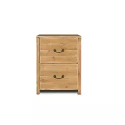 Rustic low sideboard EMILE 2 drawers Dendro, solid wood