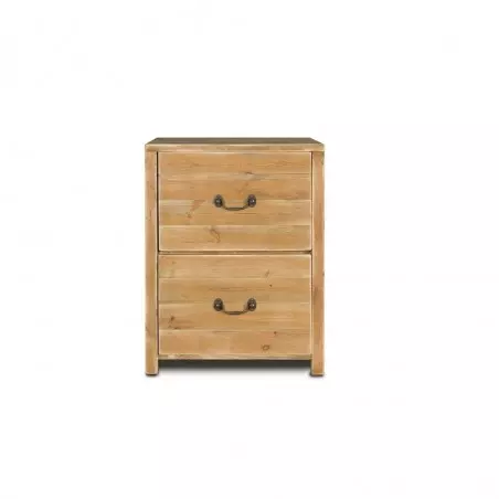 Rustic low sideboard EMILE 2 drawers Dendro, solid wood