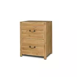 Rustic low sideboard EMILE 2 drawers Dendro, solid wood