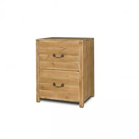 Rustic low sideboard EMILE 2 drawers Dendro, solid wood