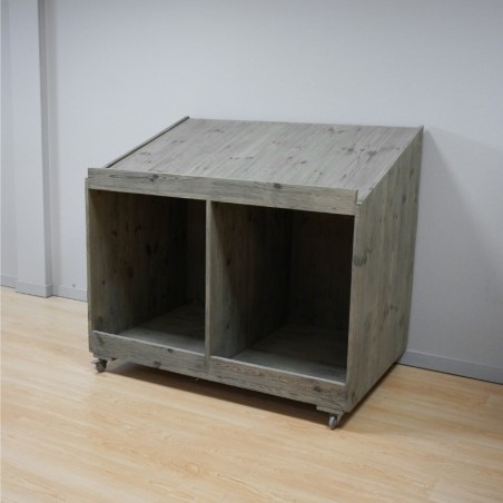 Vegetable display unit on wheels, Gris de Payne, used furniture