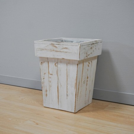 Wooden planter, White, solid wood, second hand furniture