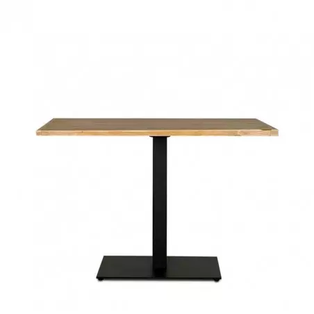 Table rectangulaire L110 cm, bois massif et acier