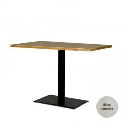 Table rectangulaire L110 cm, bois massif et acier