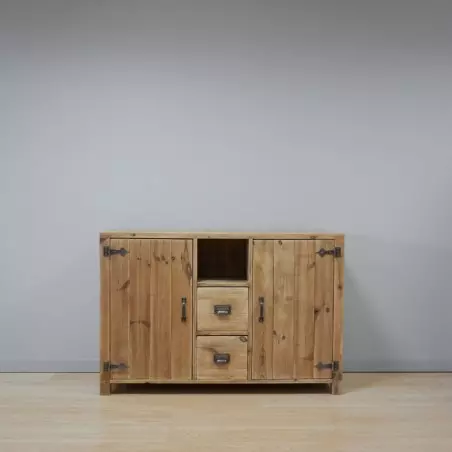 Buffet LAZARE 2 portes 2 tiroirs en bois massif, meuble d'occasion