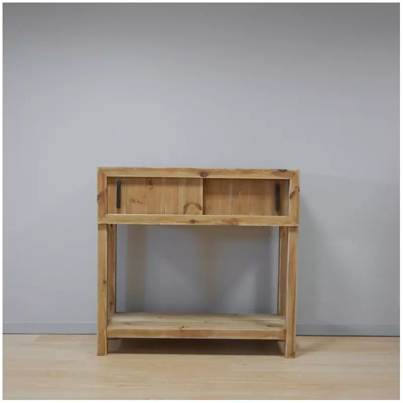 Console SOLANGE portes coulissantes en bois massif, meuble d'occasion