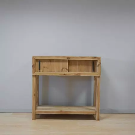 Console SOLANGE portes coulissantes en bois massif, meuble d'occasion