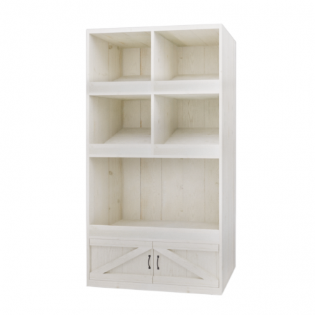 3-tier bakery shelf unit, 2 doors, solid wood| TRADIS