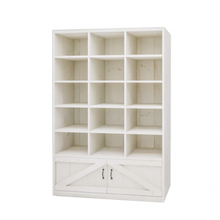 15-cube shelf unit 2 doors H173, solid wood | TRADIS