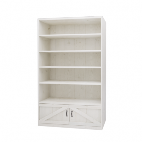 5 level shelf unit 2 doors, Solid wood | TRADIS