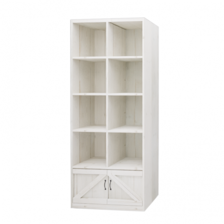 8-cube shelf unit 2 doors, solid wood | TRADIS