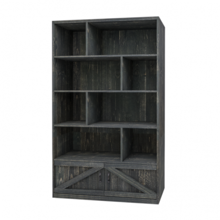 8-cube shelf unit 2 doors H200, solid wood | TRADIS