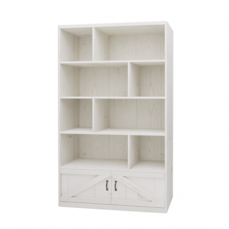 8-cube shelf unit 2 doors H200, solid wood | TRADIS