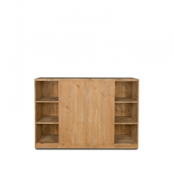 Store counter with double exposure, solid wood