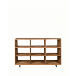 Central display 9 compartments L150 cm, solid wood