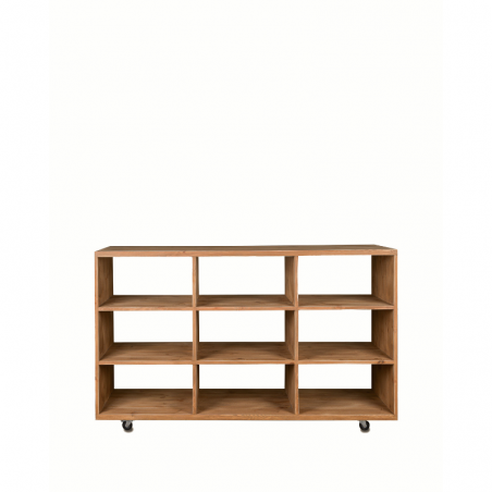 Central display 9 compartments L150 cm, solid wood