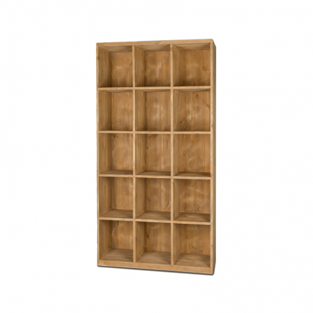 15-compartment shelf unit L99 cm, solid wood