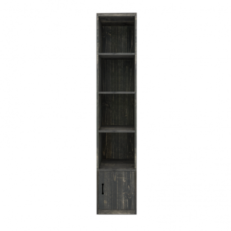 4-tier shelf unit, 1 door, solid wood | TRADIS