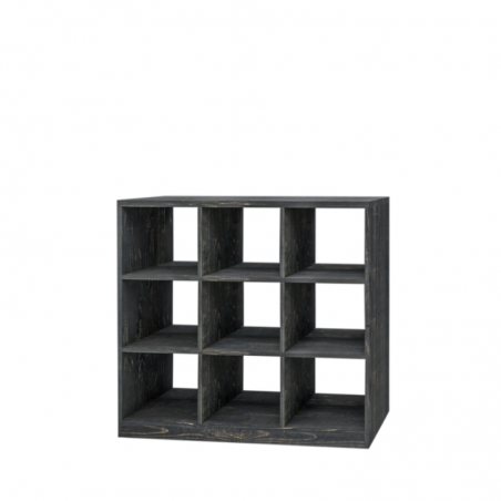 Double sided 9-cube shelf unit, solid wood | TRADIS