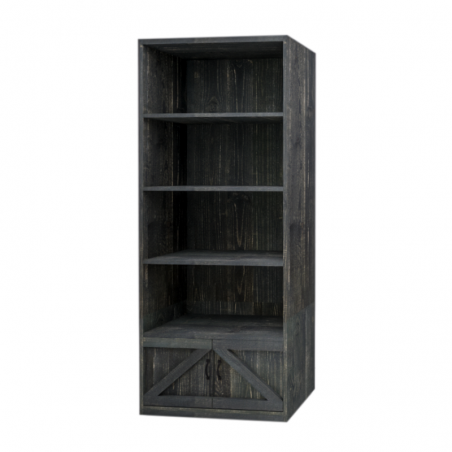 4-tier shelf unit 2 doors, solid wood | TRADIS