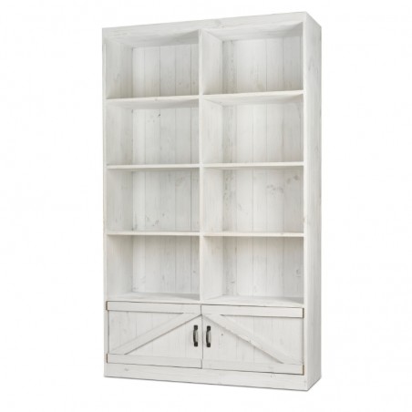 8-cube shelf unit 2 cupboards W119, solid wood