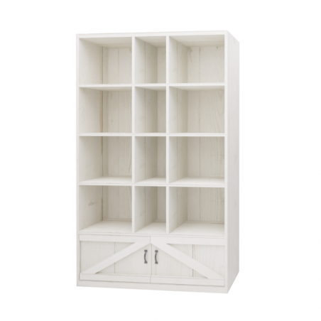 12-cube shelf unit 2 cupboards, solid wood | TRADIS