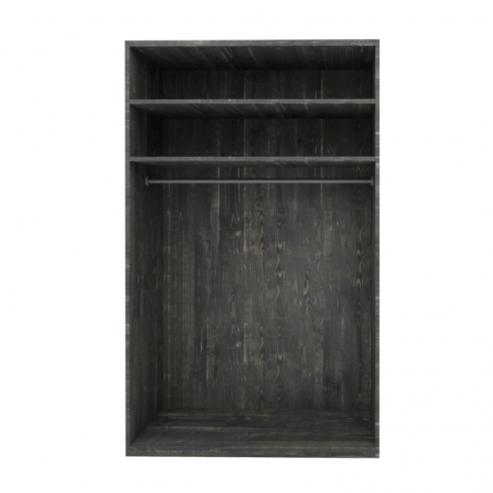 Wardrobe, solid wood noir charbonneux