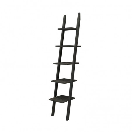 Echelle de décoration H180 cm, bois massif Noir charbonneux