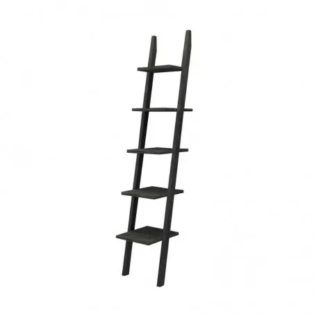 Echelle de décoration H180 cm, bois massif Noir charbonneux