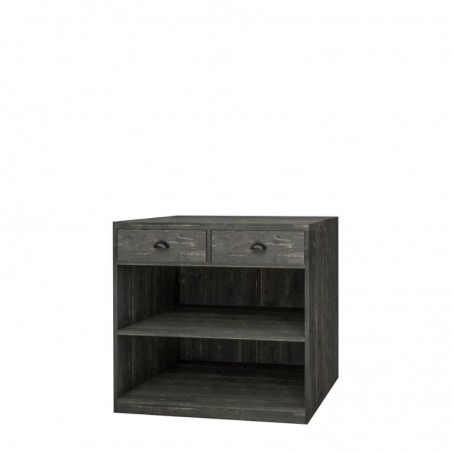 Buffet de service H90cm 2 tiroirs, bois massif | Tradis