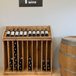 Wooden wine merchandiser, 10 rows, capacity 120 bottles, Solid Wood