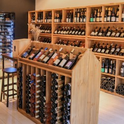 Wooden wine merchandiser, 10 rows, capacity 120 bottles, Solid Wood