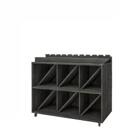 Wine display on wheels, 6 racks, Solid wood | TRADIS