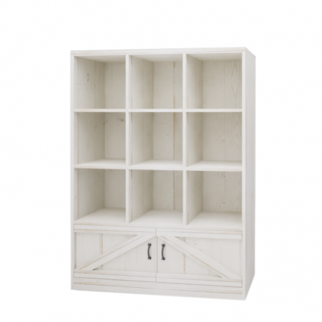 9-cube shelf unit 2 doors, solid wood | TRADIS